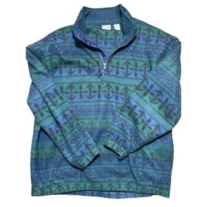 Bugle‎ Boy Company XL Fleece Pullover Anchor Print Quarter Zip Sweatshirt